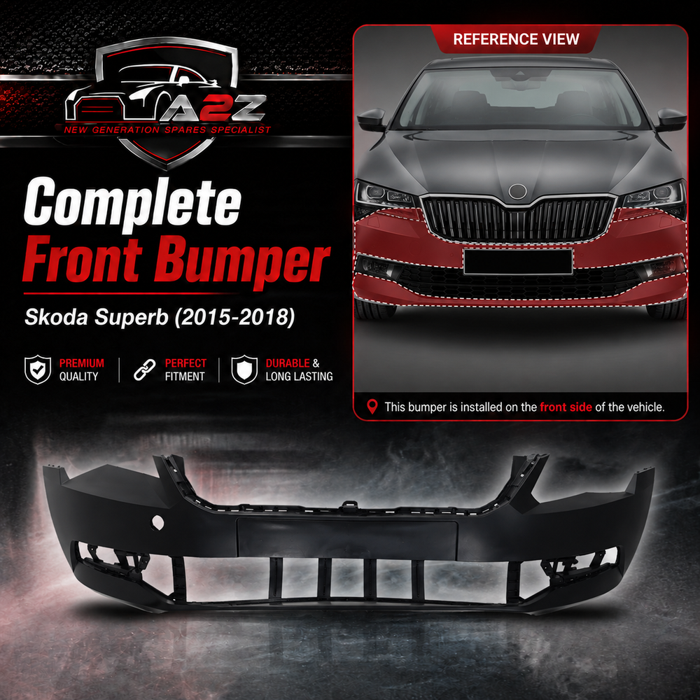 Complete Front Bumper 3V0807218A Compatible With Skoda Superb (2015-2018) Tag No.1162