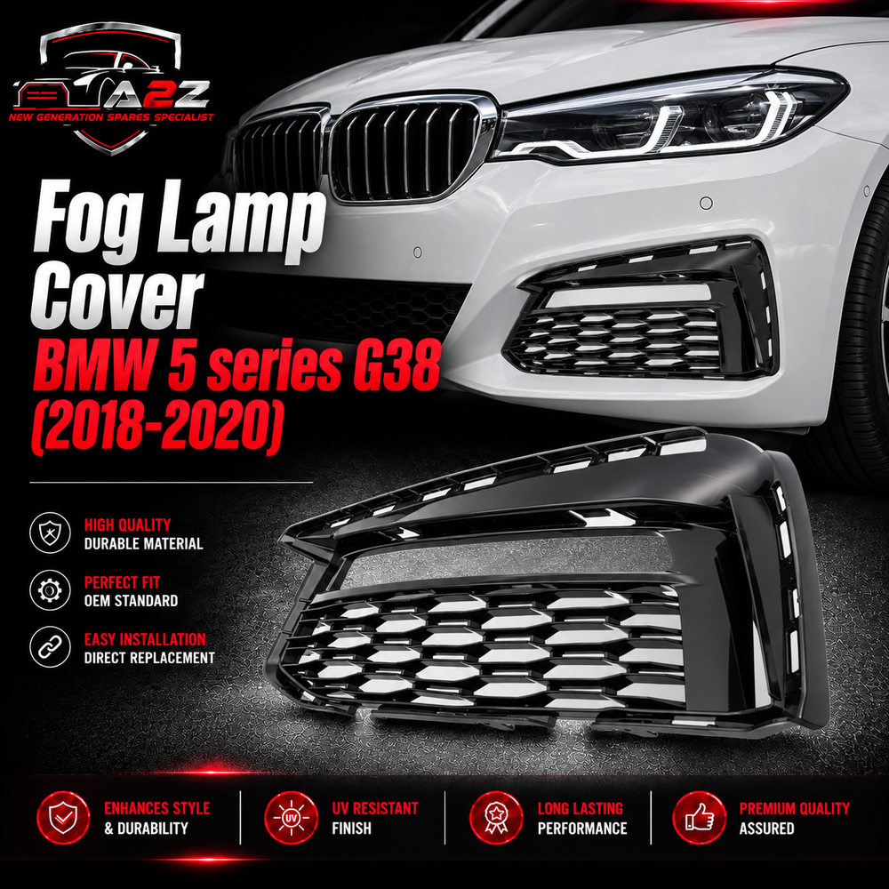 Fog Lamp Cover Left 51118068339 & Right 51118068340 & Fog Lamp Chrome Left 51118064979 & Right 51118064980 Compatible With BMW 5 series G38 (2018-2020)