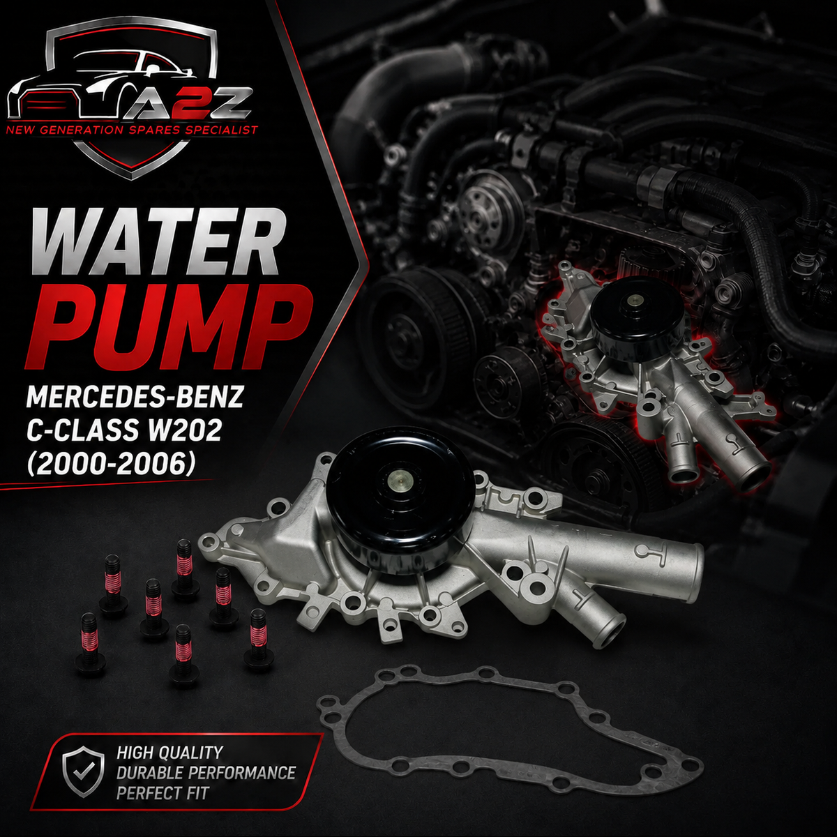 Water Pump 6112000201 6112001201 611200120180 Compatible With MERCEDES-BENZ C-CLASS W202 W203 Tag-W-48