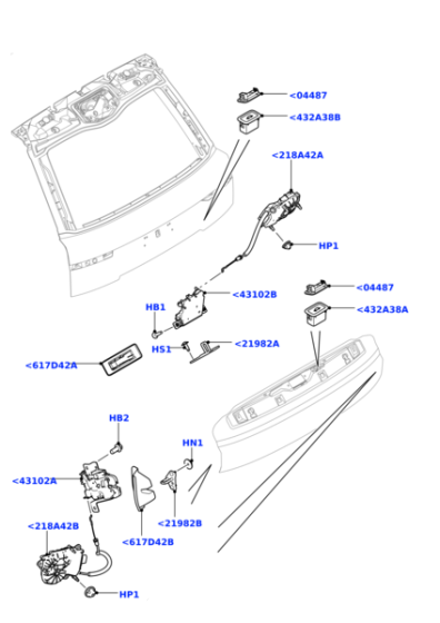 Tailgate Door Latch LR034349 Compatible With  JAGUAR XE (X760) & XF II (X260) LAND ROVER DISCOVERY V (L462)
