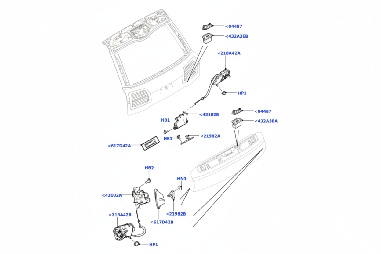 Dickey Latch LR034349 Compatible With  JAGUAR XE (X760) & XF II (X260) LAND ROVER DISCOVERY (L462) (2013 -18)