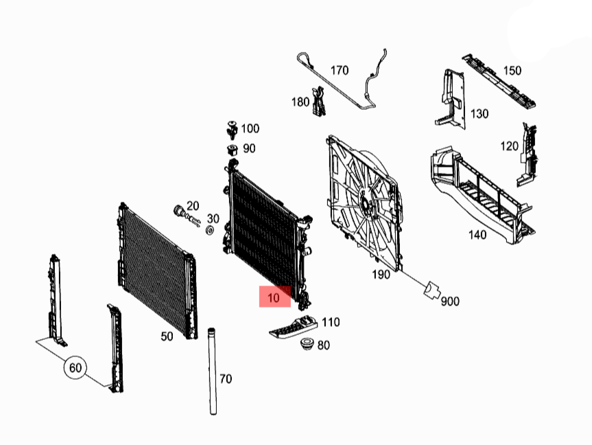 Radiator 2465001403 Compatible With Mercedes Benz  A CLASS W176
