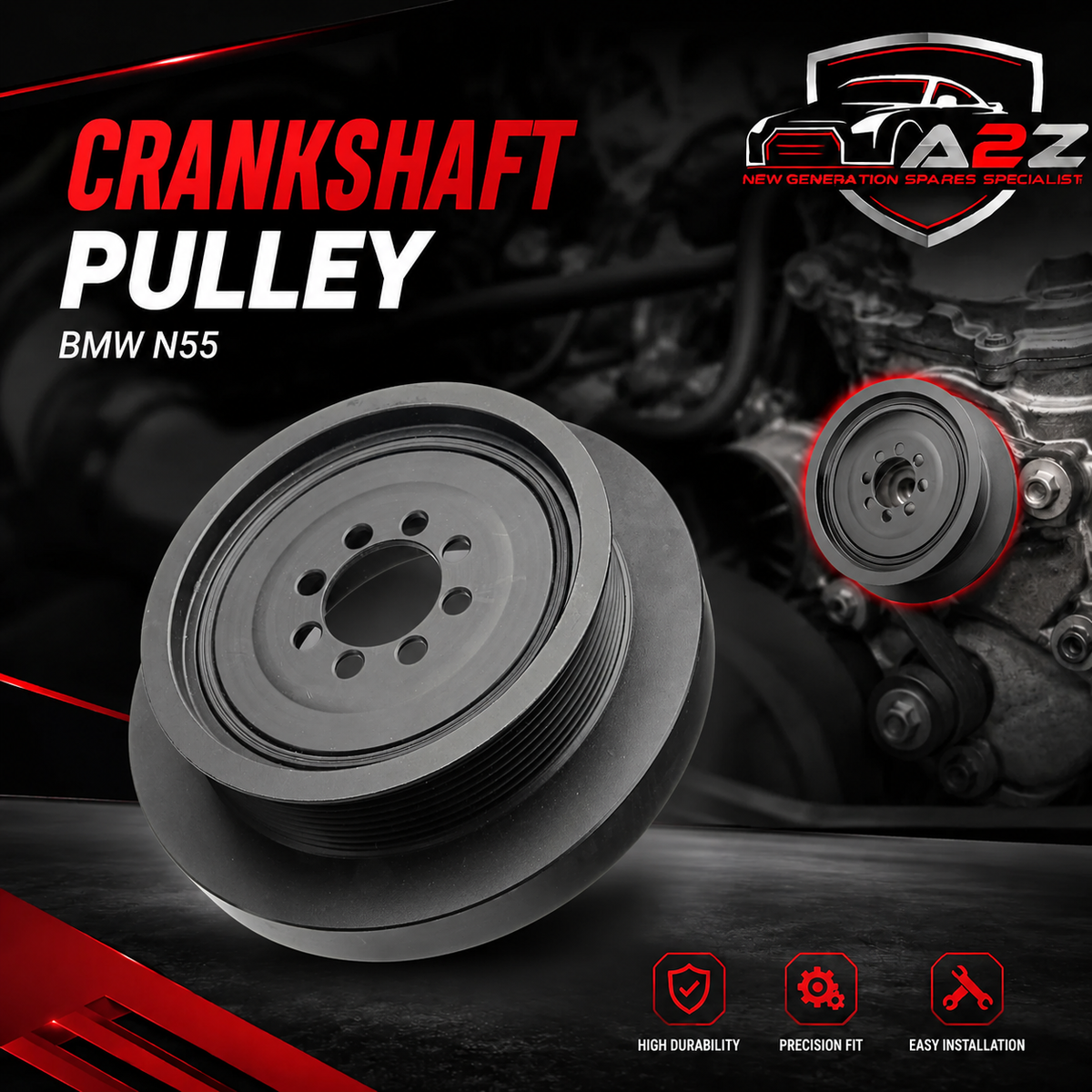 Crankshaft Pulley 11237573655 Compatible With BMW N55