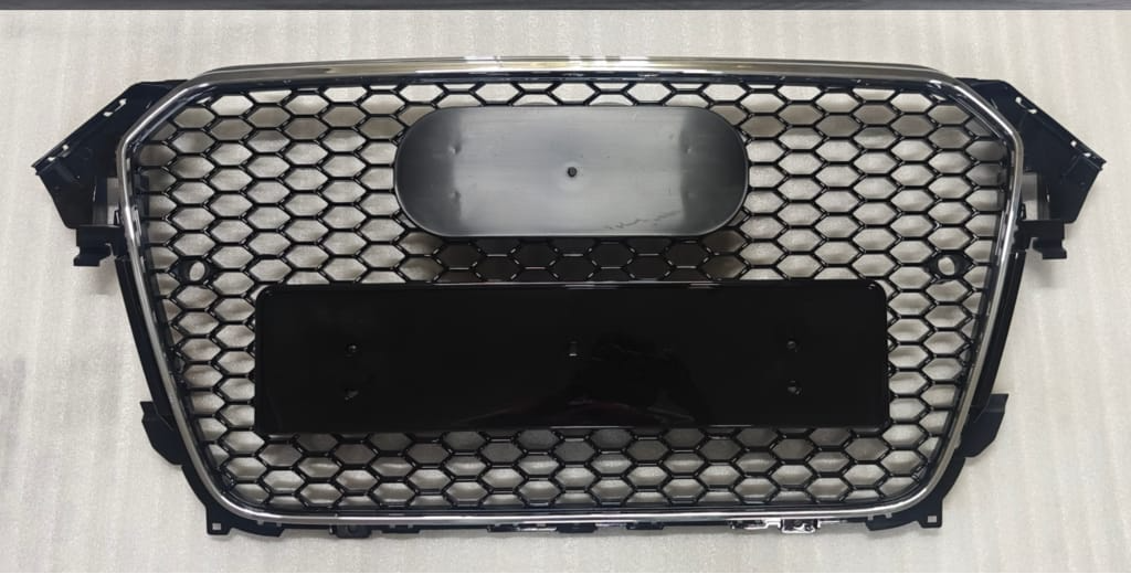 RS4 Black And Chrome Honeycomb Show Gril Audi Compatible With A4 B8 Facelift (2013-16) Tag No.13