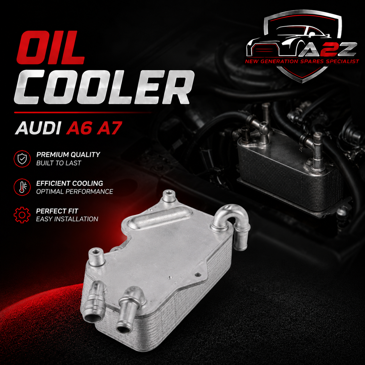 Oil Cooler 4G0317021M 4G0317021AG 4G0317021J  For AUDl A6 A7 Tag-O-49