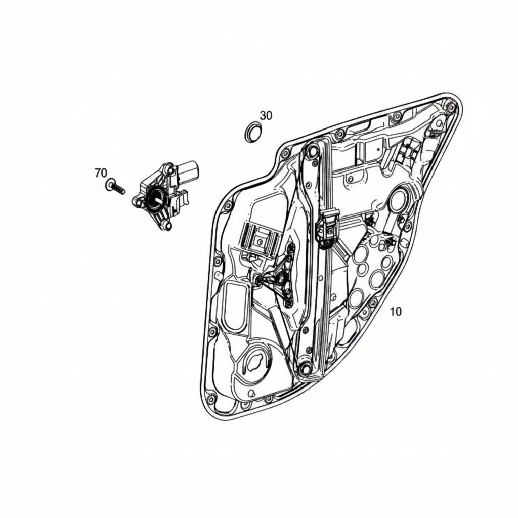 Rear Right Power Window Regulator With Plate 2057308001 2137306805 Compatible with MERCEDES-BENZ C-CLASS (W205) & E-CLASS W213