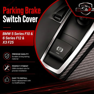 Parking Brake Button Switch Cover Black 61316822518 61319318730 61319217594-2 Compatible with BMW 5 Series F10 & 6 Series F12 & X3 F25