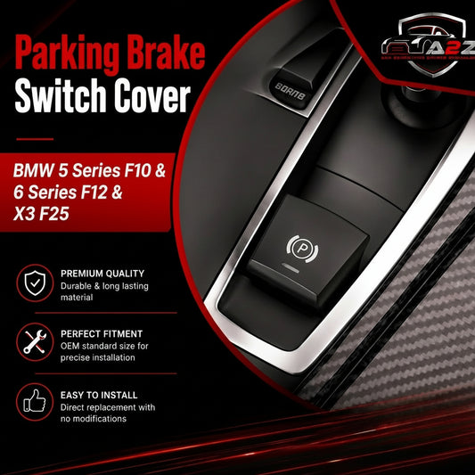 Parking Brake Button Switch Cover Black 61316822518 61319318730 61319217594-2 Compatible with BMW 5 Series F10 & 6 Series F12 & X3 F25