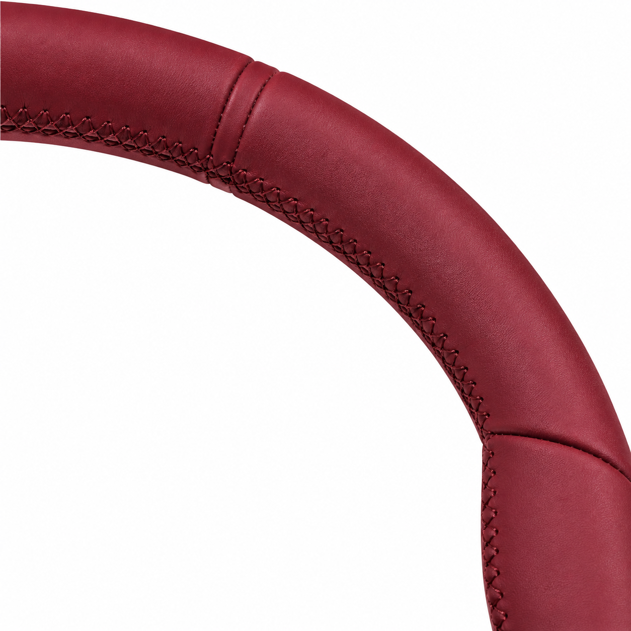 Burgundy Smooth Leather Steering Wheel Compatible With Porsche All Models