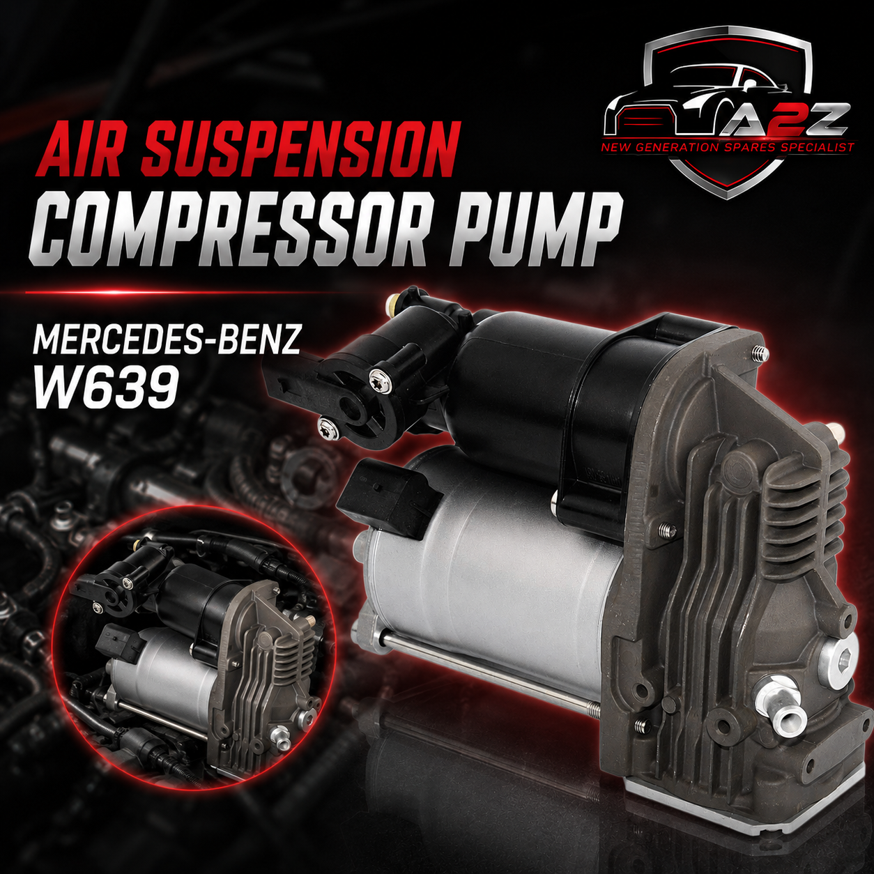Air Suspension Compressor Pump 6393200204 Compatible With Mercedes Benz W639