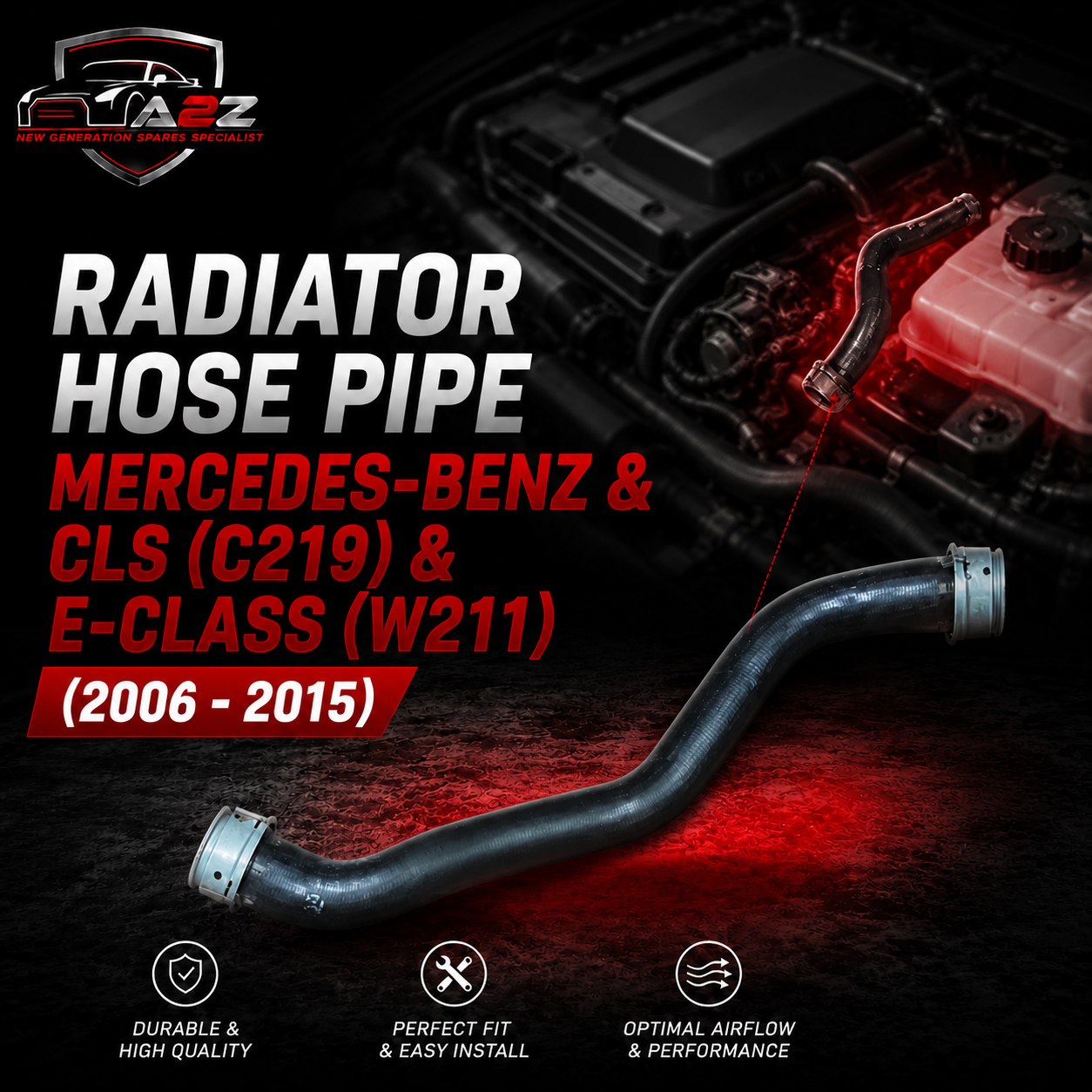 Radiator Hose Pipe 2115015382 A2115015382 Compatible With MERCEDES-BENZ & CLS (C219) & E-CLASS (W211) (2006 - 2015)Tag No.537