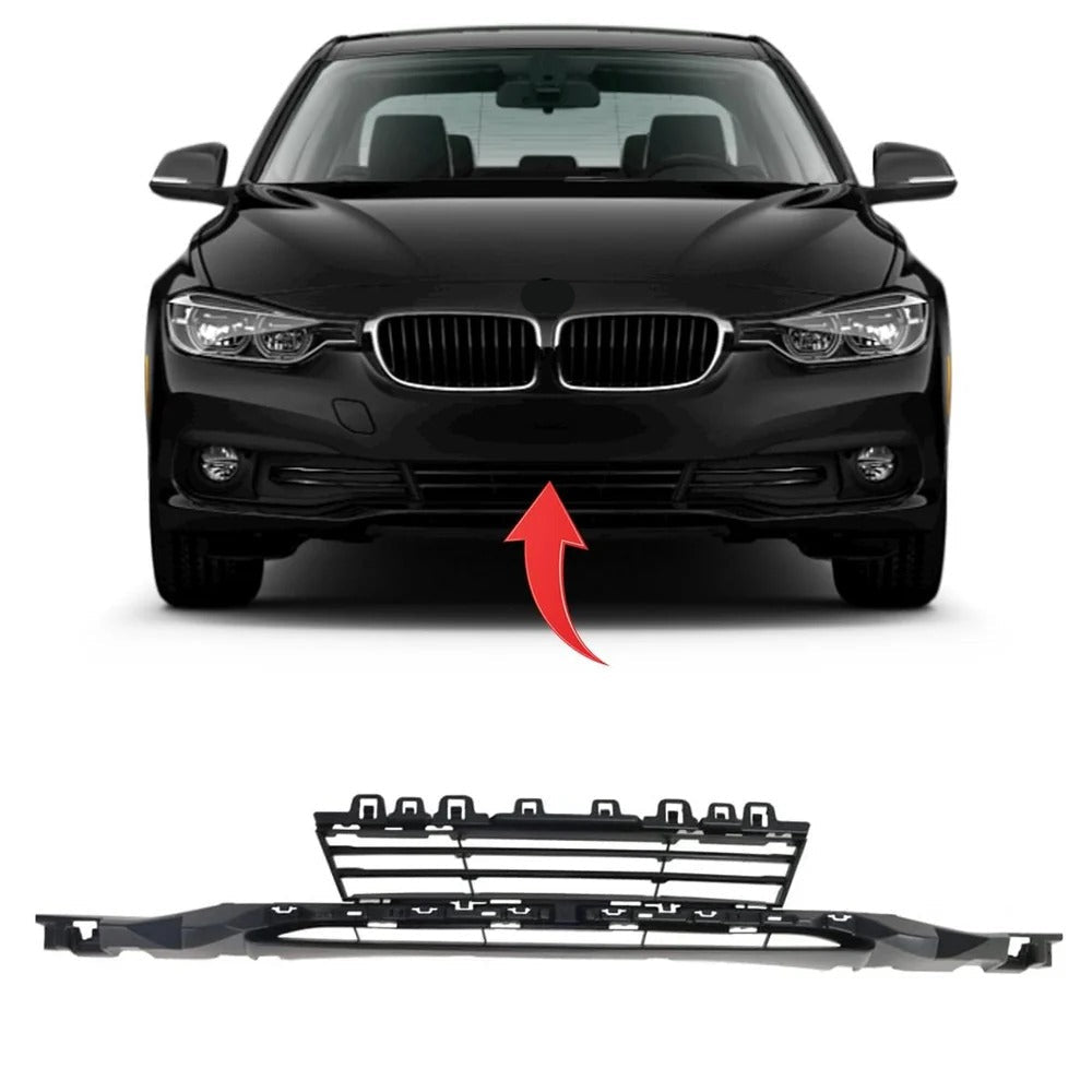 Front Middle Bumper Lower Center Mesh Bezel Grille 51117386152 Compatible With BMW 3 Series (F30, F80) (2016-2019) Tag-BG-83