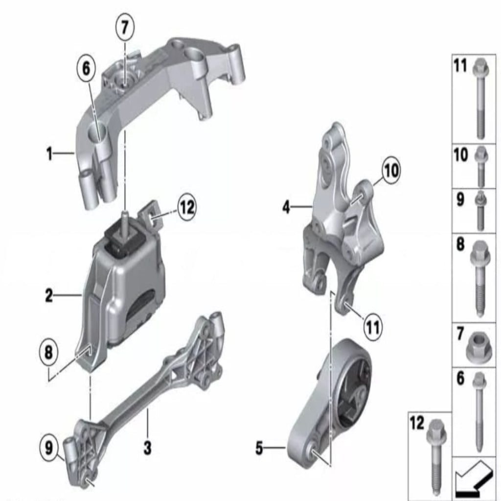 Right Engine Mount  22116782374  22114050886 Compatible With MINI R56