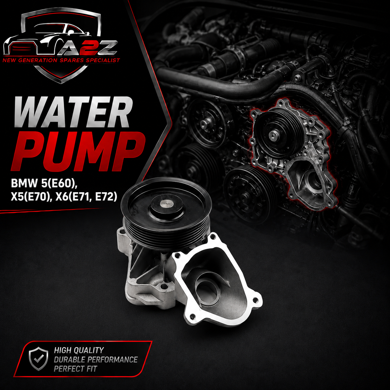 Water Pump WPS3017 11517788305 Compatible With BMW 5(E60), X5(E70), X6(E71, E72) (CONTINENTAL)