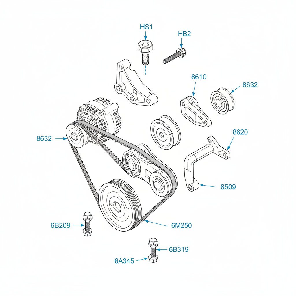 Drive Belt Tensioner LR079293 Compatible With LAND ROVER DISCOVERY IV (L319) | LR4 DISCOVERY V (L462) RANGE ROVER IV (L405)