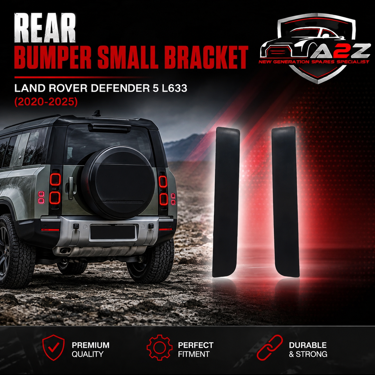 Rear Bumper Small Bracket Left LR129798 & Right LR129797 Compatible With Land Rover Defender 5 L633