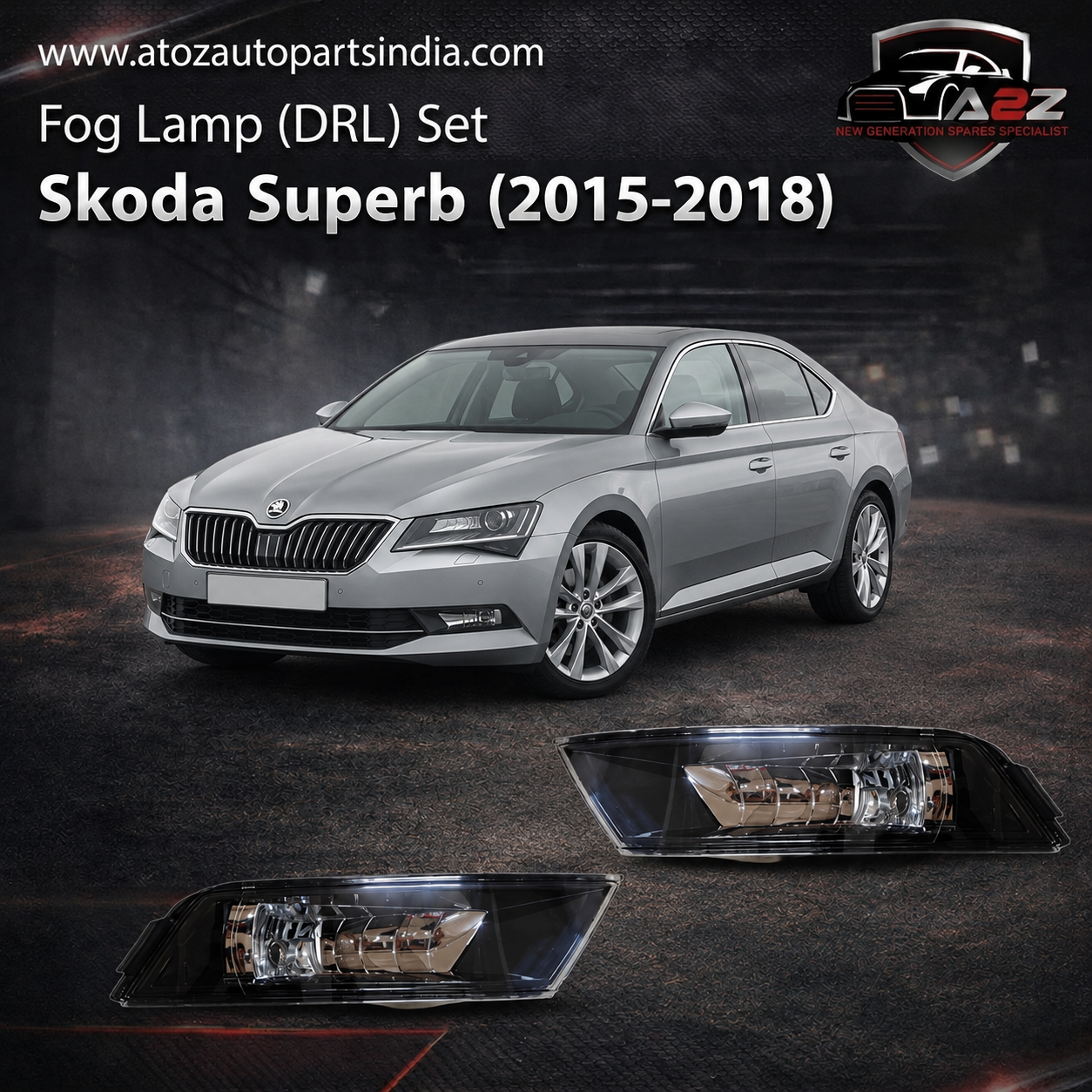 Fog Lamp (DRL) Set Left 3V0941699 & Right 3V0941700 Compatible With Skoda Superb (2015-2018) Tag No.182