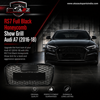 RS7 Full Black Honeycomb Show Grill Compatible With Audi = A7 (2016-18) Tag No.232