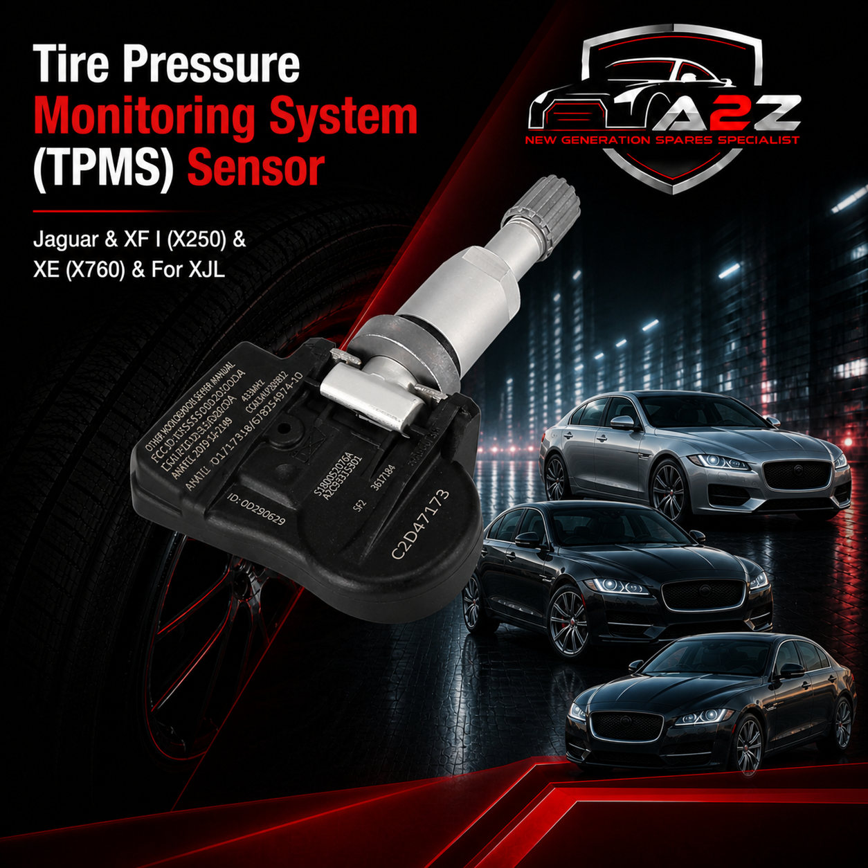 Tire Pressure Monitoring System (TPMS) Sensor C2D47173  Compatible With Jaguar & XF I (X250) & XE (X760) & For XJL