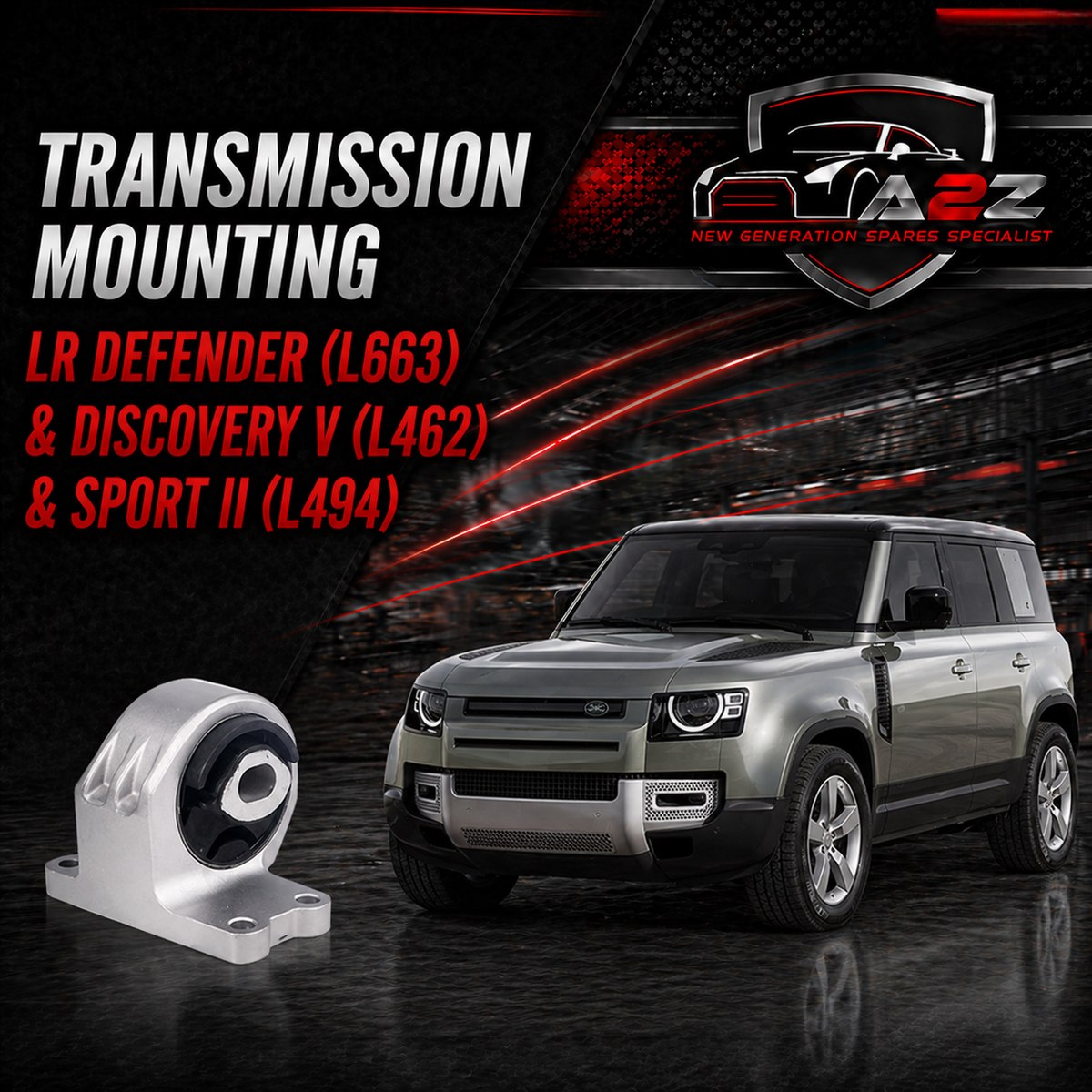 Transmission Mounting LR092039 Compatible With LAND ROVER DEFENDER Station Wagon (L663) & DISCOVERY V (L462) & RANGE ROVER SPORT II (L494)