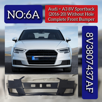 Complete Front Bumper Without Hole 8V3807437AF Compatible With Audi A3 8V Sportback (2016-20) Tag No.6A