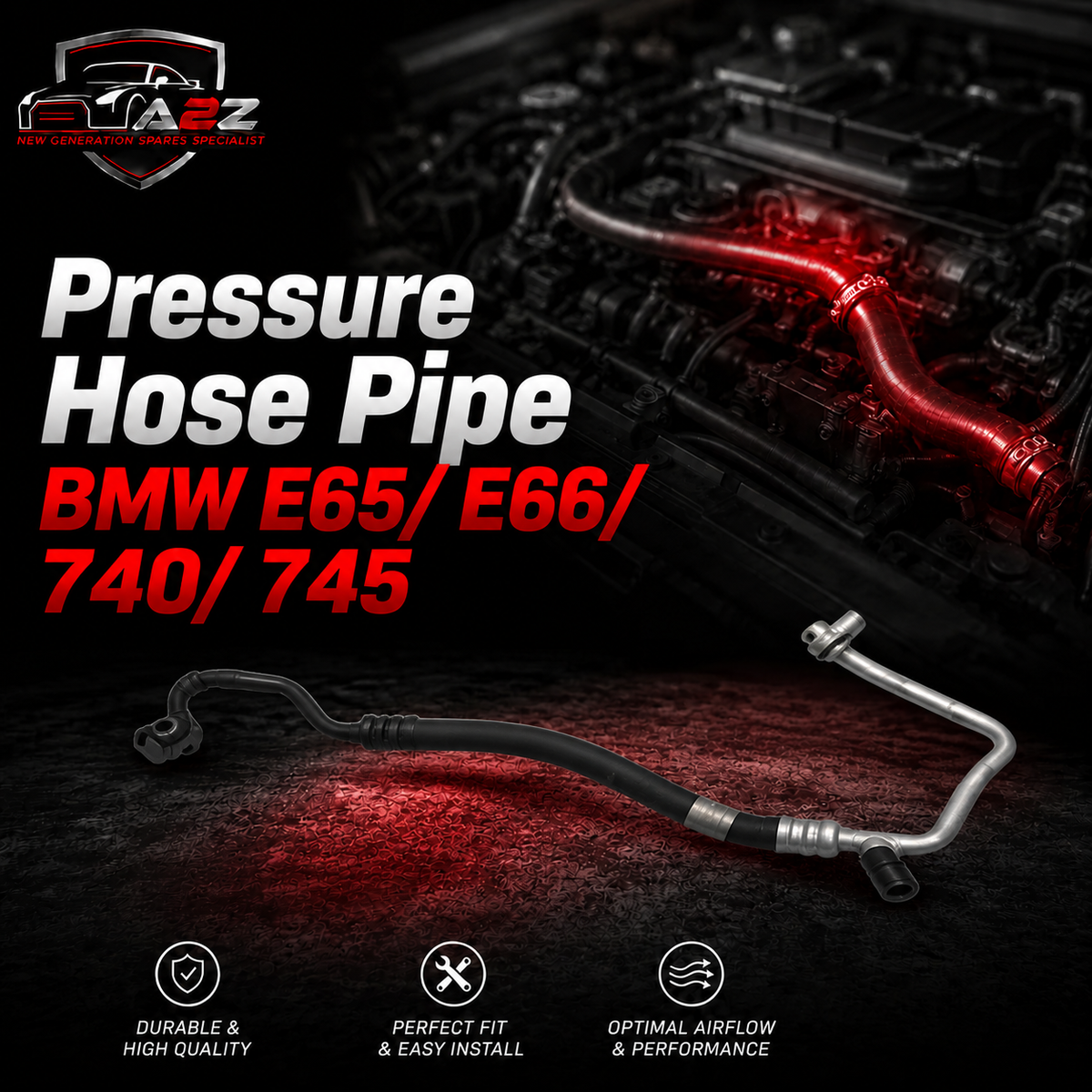 Pressure Hose Pipe 64538379836 Compatible With BMW E65/ E66/ 740/ 745