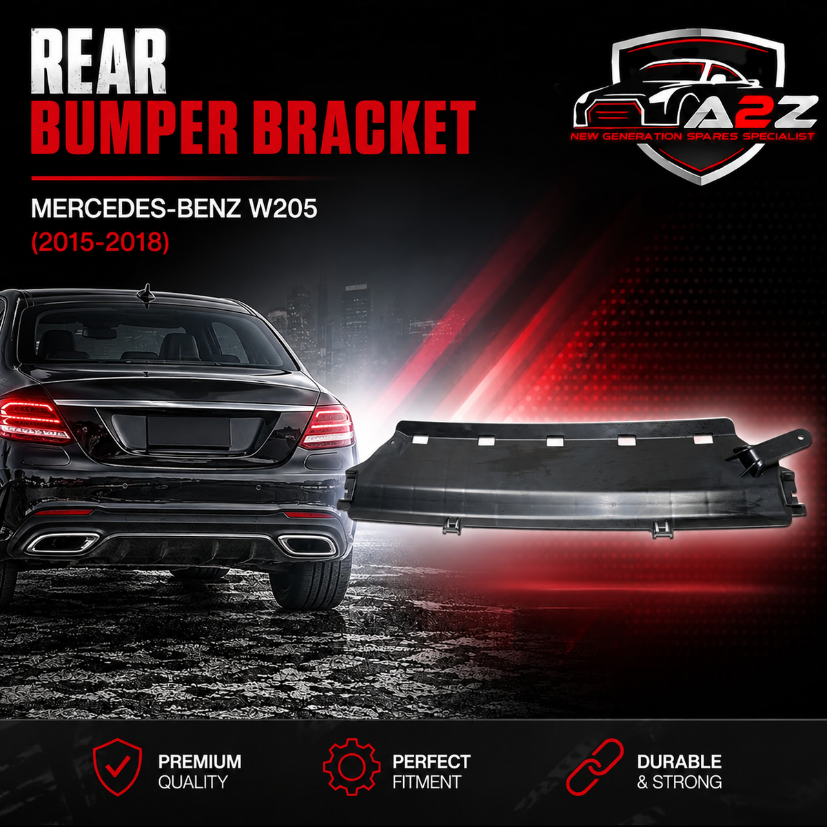 Rear Bumper Bracket 2058851600 Compatible With Mercedes-Benz C-CLASS W205 (2015-2018) Tag No.795