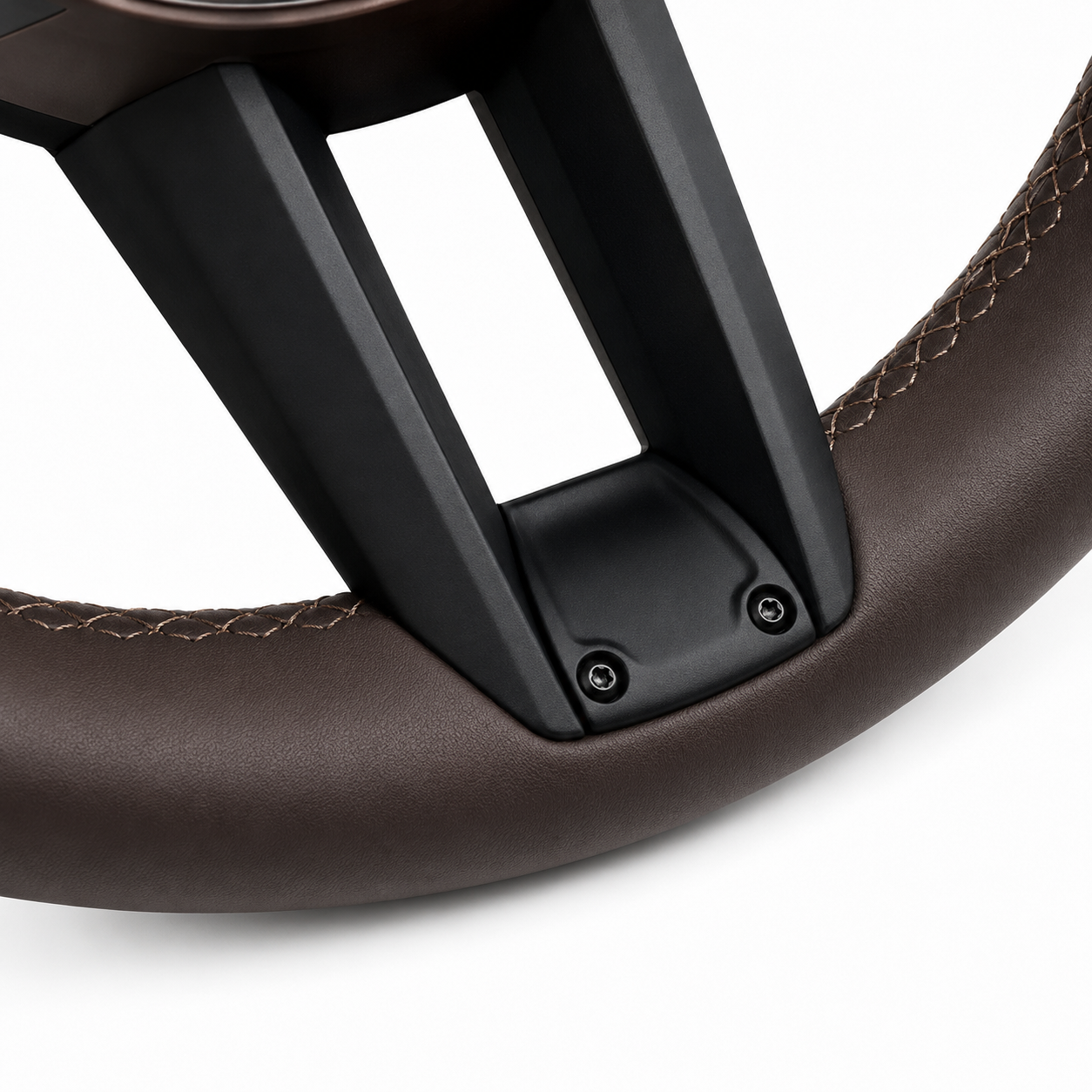 Dark Brown Smooth Leather Steering Wheel Compatible With Porsche All Models