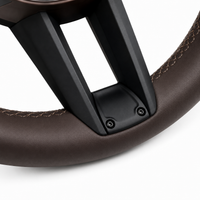 Dark Brown Smooth Leather Steering Wheel Compatible With Porsche All Models