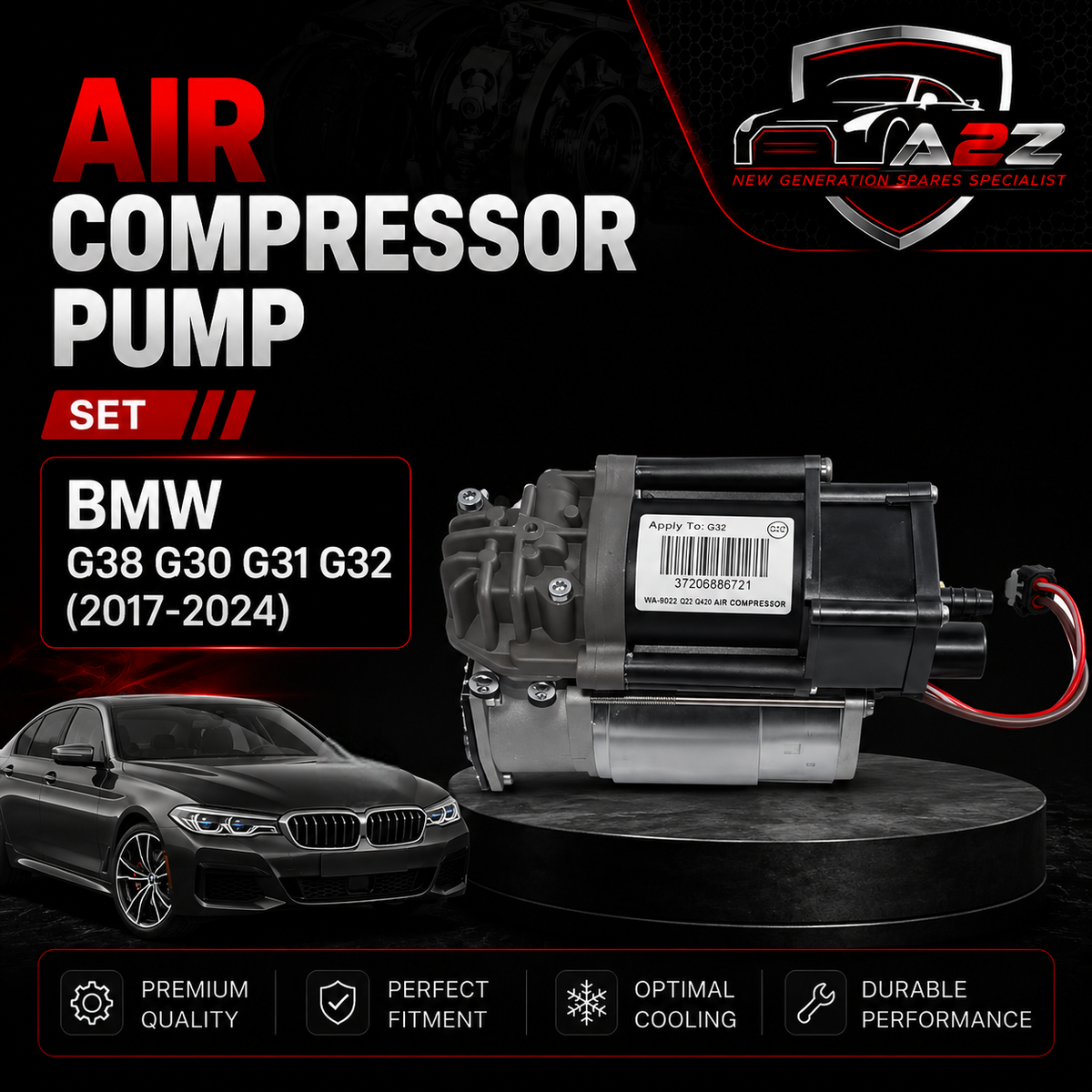 Air Compressor Pump 37206874769 37206886721 Compatible With BMW G38 G30 G31 G32