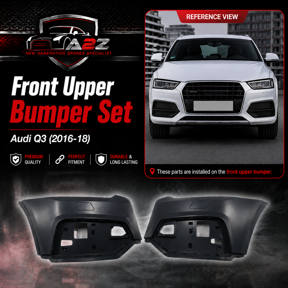 Front Upper Bumper Set Right 8U0807066HGRU & Left 8U0807065NGRU Compatible With Audi Q3 (2016-18) Tag No.73B