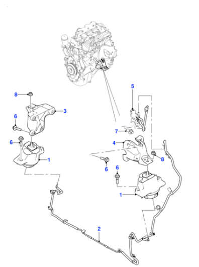 Engine Mounting T4A2335 Compatible With Jaguar F-PACE