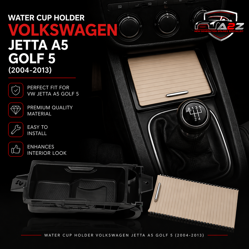 Beige Water Cup Holder 5KD86253195T Compatible With Volkswagen Jetta A5 Golf 5