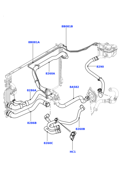 Radiator Overflow Hose Pipe LR024252 & BJ328K012AJ Compatible With LAND ROVER RANGE ROVER EVOQUE (L538) Tag No.826