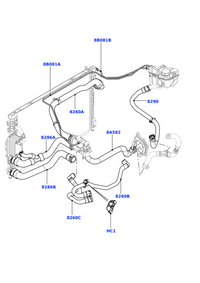 Radiator Overflow Hose Pipe LR024252 & BJ328K012AJ Compatible With LAND ROVER RANGE ROVER EVOQUE (L538) Tag No.826