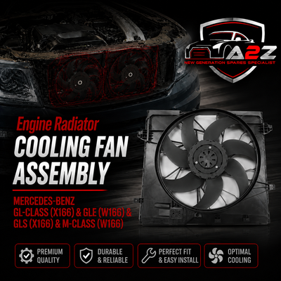 Engine Radiator Cooling Fan Assembly A0999060900 A0999062500 Compatible With MERCEDES-BENZ GL-CLASS (X166) & GLE (W166) & GLS (X166) & M-CLASS (W166)