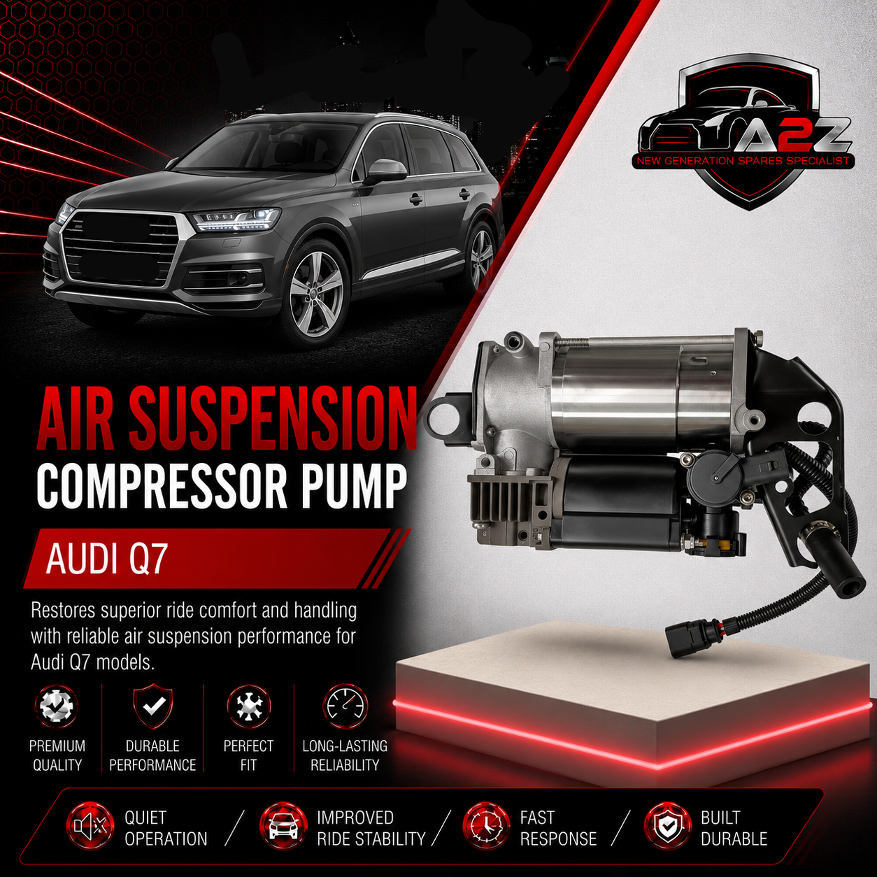 Air Suspension Compressor Pump 4L0698007 4L0698007A 4L0698007B Compatible With AUDI Q7
