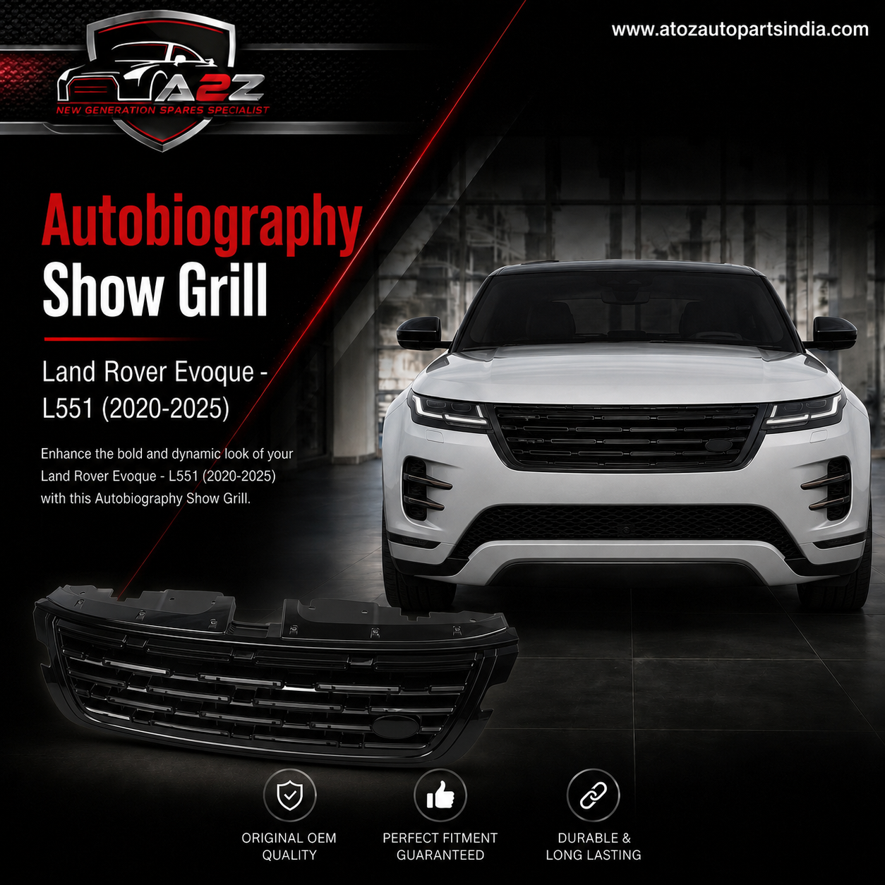 Autobiography Show Grill LR189009 Compatible With Land Rover Range Rover Range Rover Evoque - L551 (2020-2025) Tag No.69