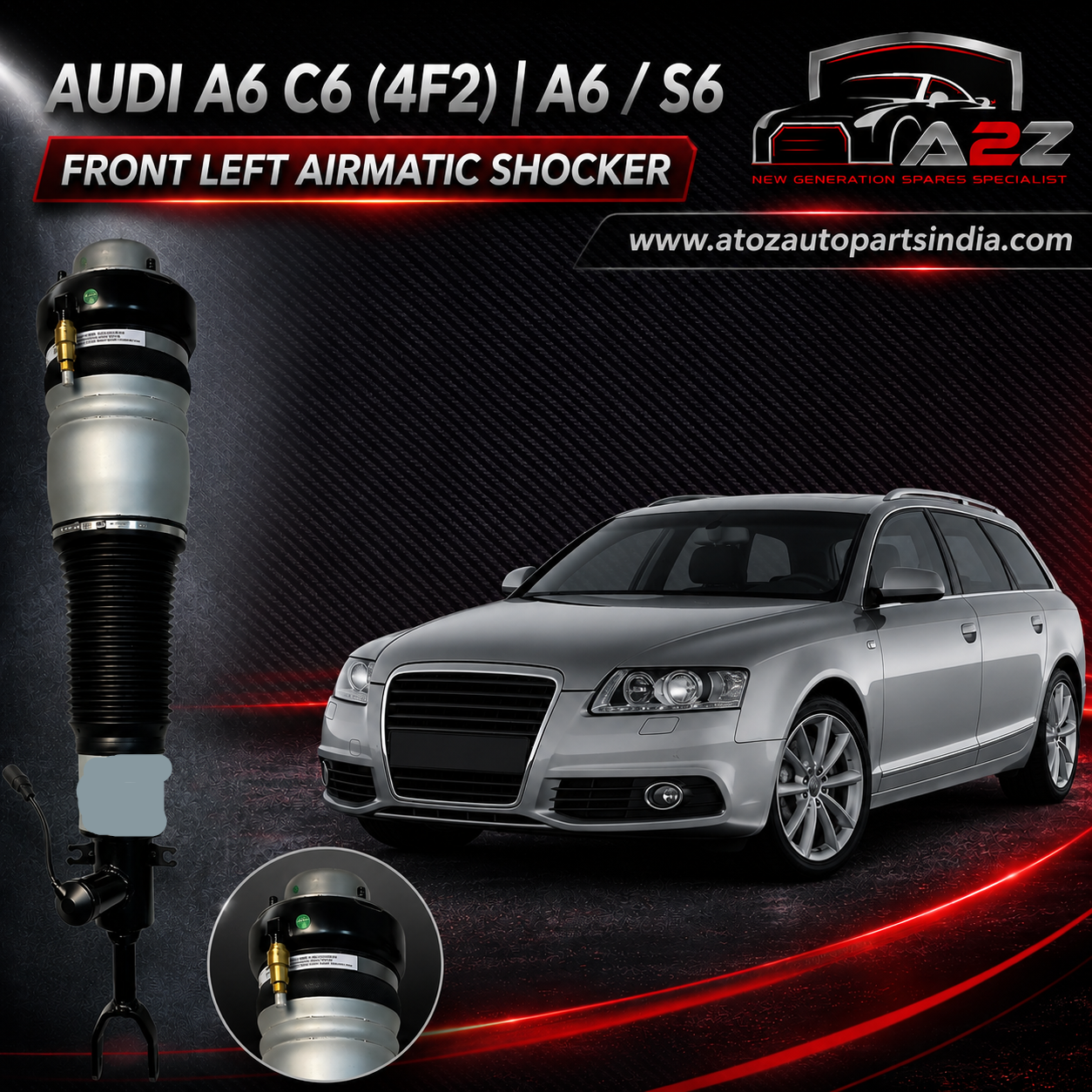 Front Left Air Suspension Shock Absorber 4F0616039AA 4F0616039  4F0616039S 4F0616039T 4F0616039R Compatible With AUDI A6 C6 (4F2) | A6 / S6