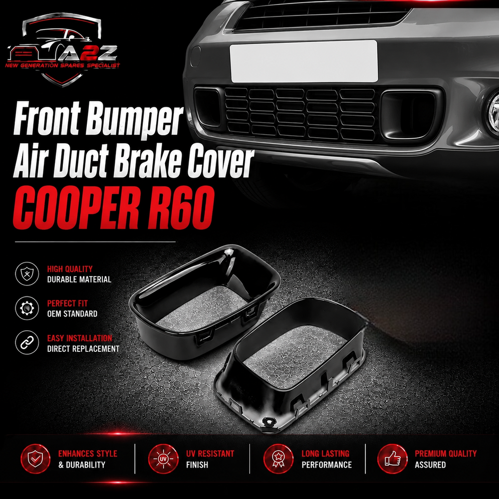Front Bumper Air Duct Brake Cover Compatible With MINI COOPER R60 BLACK Front Bumper Air Duct Brake Cover Left 51119803939 & Right 51119803940 Tag-FC-702