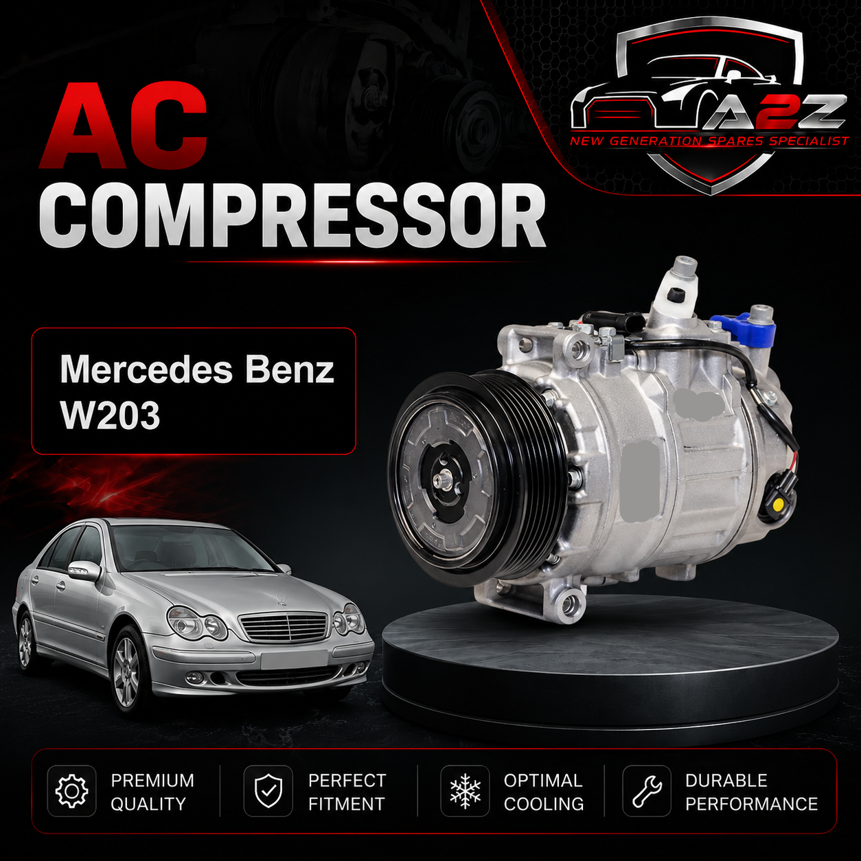 Air Conditioning Compressor 0002309011 Compatible With Mercedes Benz W203