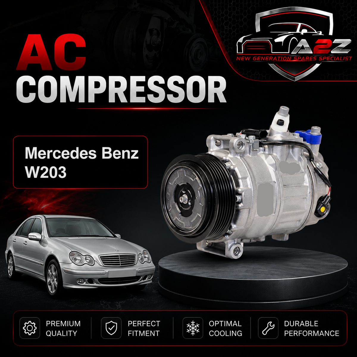 Air Conditioning Compressor 0002309011 Compatible With Mercedes Benz W203