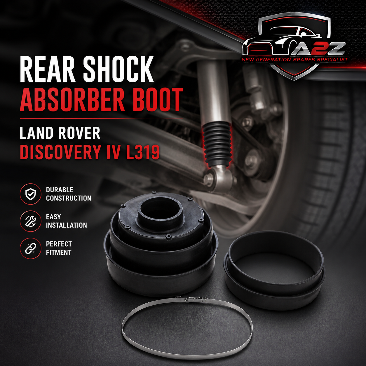 Rear Shock Absorber Boot RPM500200 Compatible With LAND ROVER DISCOVERY IV (L319) | LR4 RANGE ROVER SPORT I (L320)