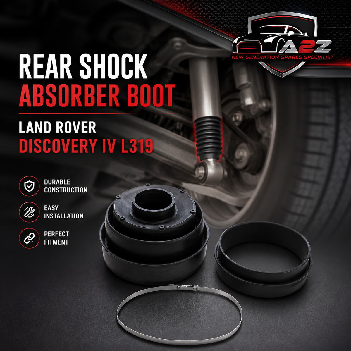 Rear Shock Absorber Boot RPM500200 Compatible With LAND ROVER DISCOVERY IV (L319) | LR4 RANGE ROVER SPORT I (L320)