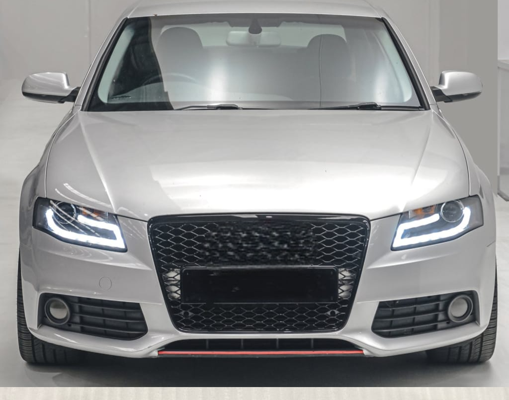 RS4 Full Black Honeycomb Show Grill Compatible With Audi = A4 (2009-11) Tag No.3