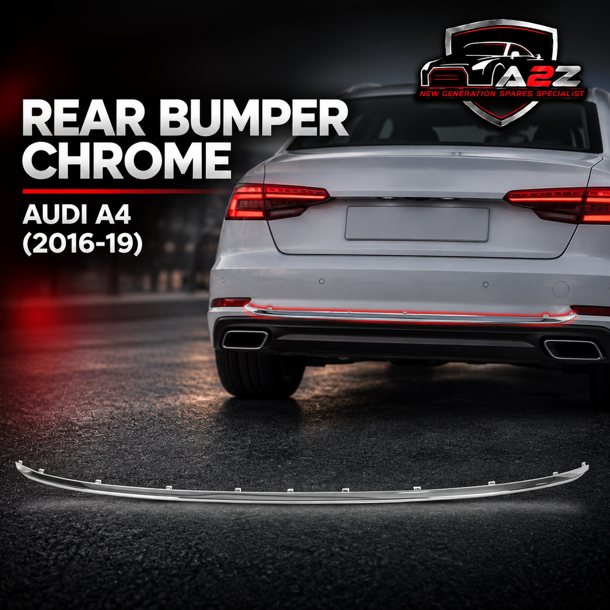 Rear Bumper Chrome 8W0853551 8W0853551A2ZZ Compatible With Audi A4 (2016-19) Tag No.178