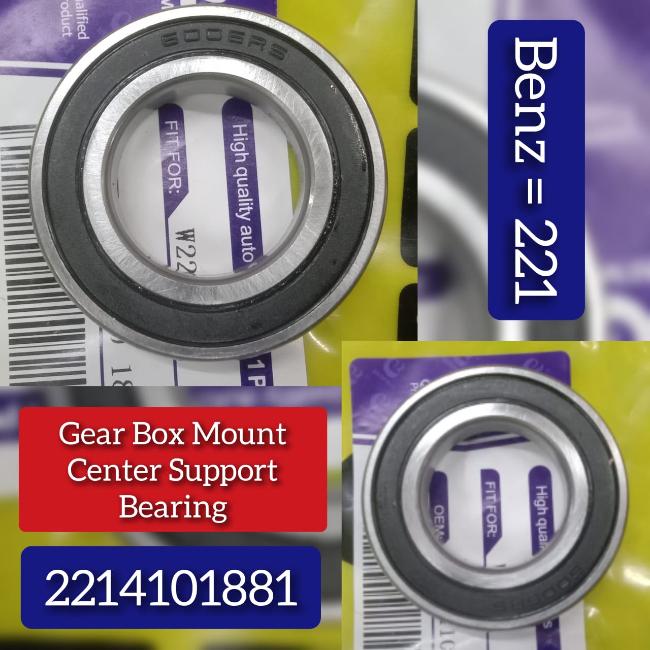 Gear Box Mount Center Support Bearing 2214101881 Compatible With Mercedes Benz S-Class (W221)