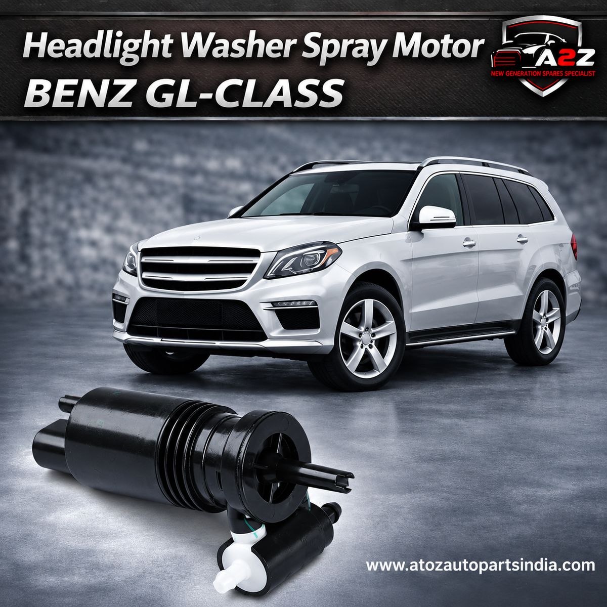 Windshield Washer Pump A1648690421 Compatible With MERCEDES-BENZ GL-CLASS (X164) & GL-CLASS (X166) & GLC (X253) & GLE (W166)