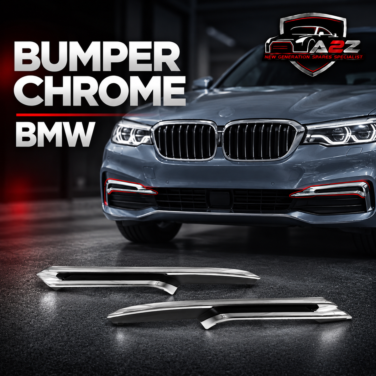 Bumper Chrome Left 51117179697 & Right 51117179698 Compatible With BMW