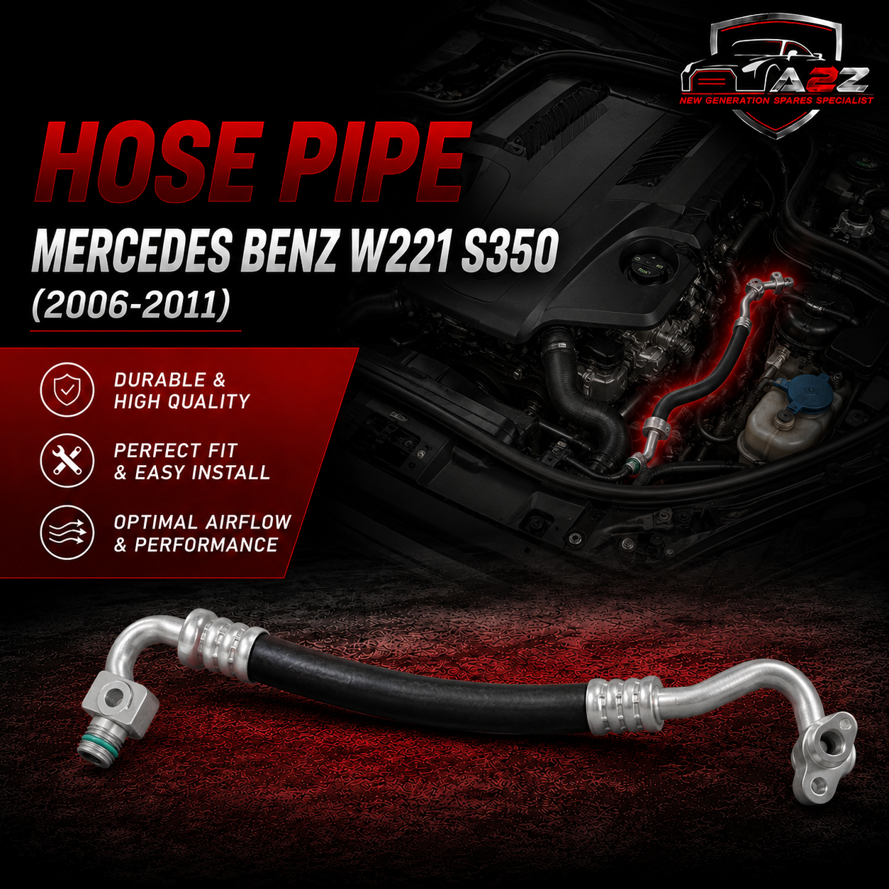 Hose pipe 2218301016 Compatible With Mercedes Benz S-Class W221 S350/S500